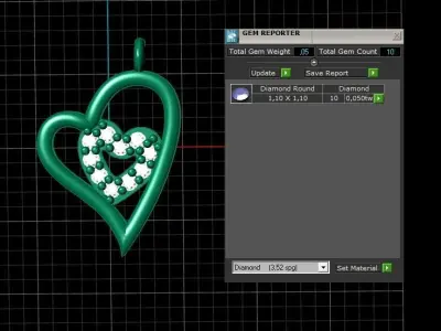  Heart Stone Pendant 3D print model