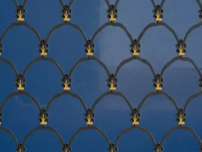 Blue and Black Decorative Glass Pattern Transparent PBR Seamless Texture