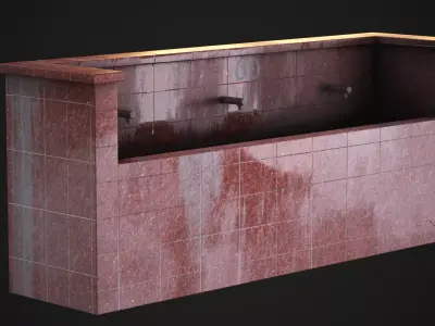 Indian Railway Platform Modular Pack Low Poly Game Ready Low-poly 3D model