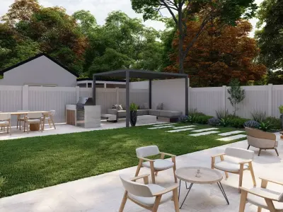 Garden Landscape 3D Model - SketchUp and Lumion Scene-Plan 3D model