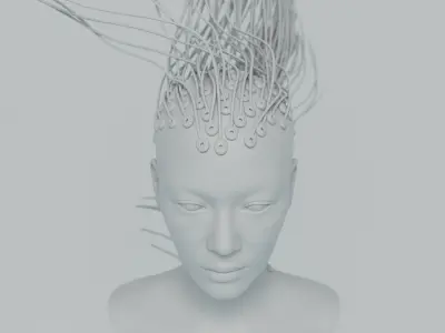 Cyborg Bionic Hair 3D model