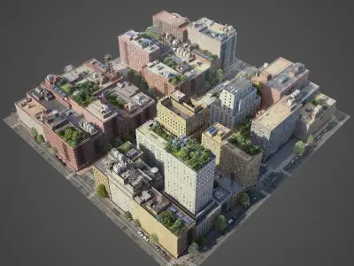 Realistic City District A6-A15 3D model