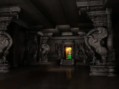 kamatchi amman temple interior 3D model