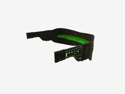 SciFi Glasses I05 Black Green - Character Design Fashion Low-poly 3D model