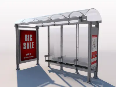 Urban Bus Shelter 3D model