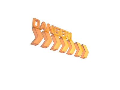 Cyberpunk Future Danger Sign v2 022 Low-poly 3D model