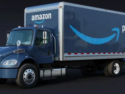 2020 Freightliner M2 106 Box truck Amazon Low-poly 3D model