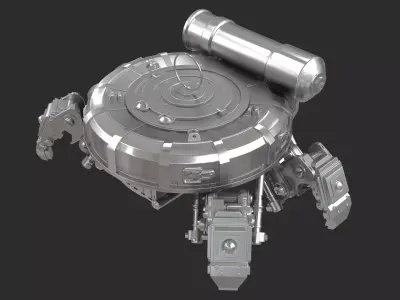 High Poly Sci-Fi Spider Drone Robot 3D Model 3D model