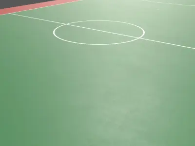 PBR Soccer and Football Court Floor Low-poly 3D model