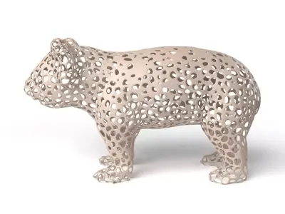 Koala Voronoi Low-poly 3D model
