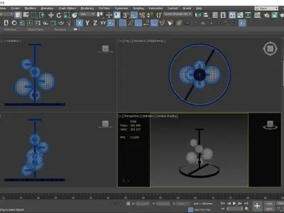 Chandelier glass spheres pendant light Low-poly 3D model