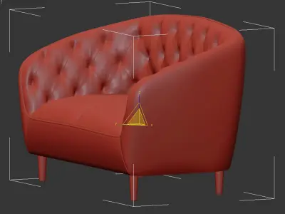 Ria Vic green 2 seater quilted sofa Actona 3D model