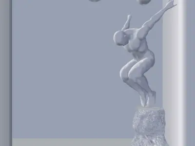 Modern Artistic Sculpture and Pendant Light 3D Display 3D model