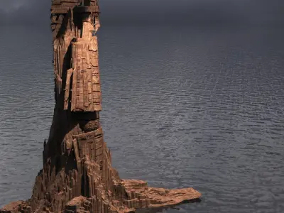 Tatooine Ship Ancient Temple 2 3D model