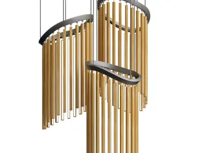 Custom chime chandelier 3D model
