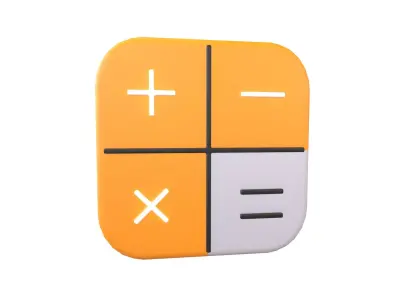 IOS Calculator Icon v2 001 Low-poly 3D model