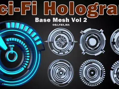 Sci-fi Hologram Base Mesh Vol 2 Low-poly 3D model