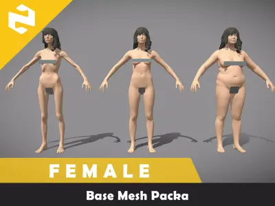 Base Mesh Pack - Female 3D model