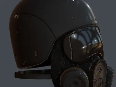 Gas mask helmet 3d model scifi Low-poly Low-poly 3D model Low-poly 3D model