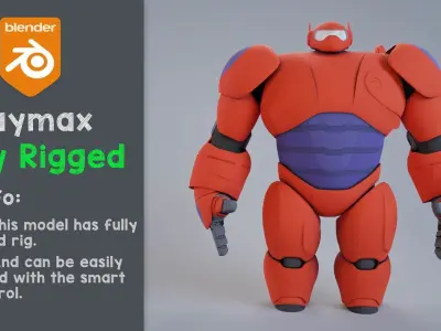 Big hero 6 - Red Baymax rigged 3D model