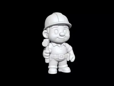 Cartoon Construction Worker 3D Printable 3D print model purchase