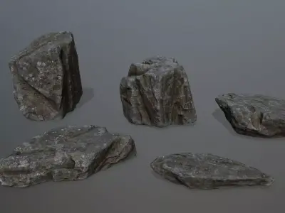 Rock Set Low-poly 3D model buy