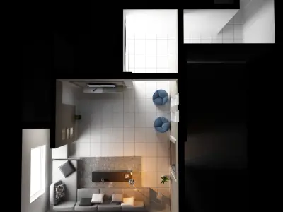 c4d living room top view 3D model