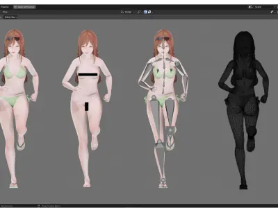 Bikini 0016 - UE5 - Unity - Blender - Animated Low-poly 3D model
