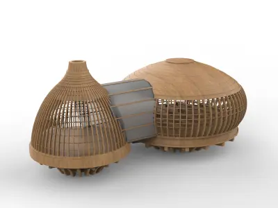 Tree House Wooden Tent 3D model