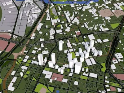 Dallas City USA Low-poly 3D model