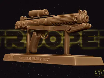 STAR WARS Rifle Blaster E-11 Sculpture Tested for 3D printing 3D print model