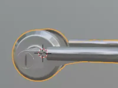 Steel Door Handle Free 3D model
