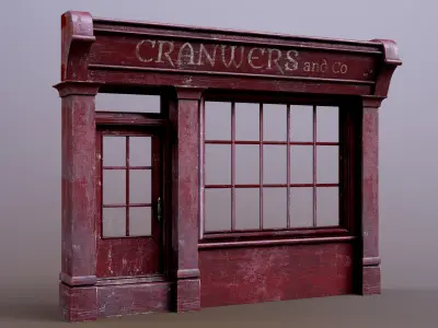 Old English Shop Front 8K Low-poly 3D model
