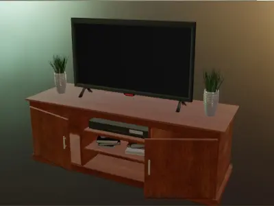 TV table Low-poly 3D model