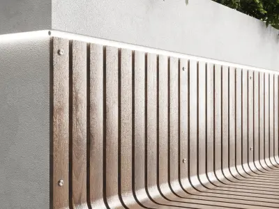 plant interior exterior bench 03 Low-poly 3D model