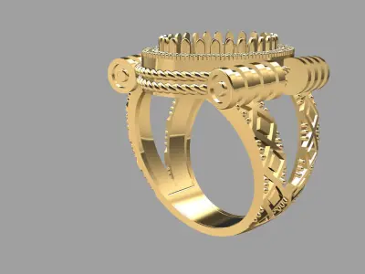 Gilded Splendor Ring 3D print model