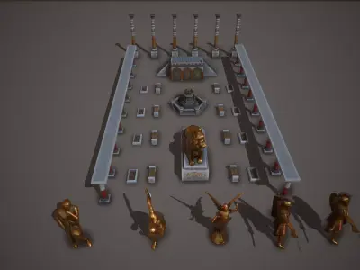 Roman-Greek Statue Pack Low-poly 3D model