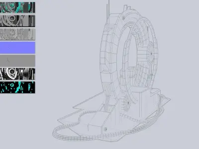 Sci fi portal Low-poly 3D model