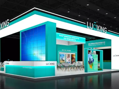 Booth Exhibition Stand Stall 10x15m Height 440cm 4Open 3D model 3D model