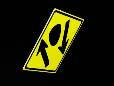 Street Sign Diamond Low-poly 3D model