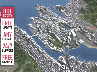 Bergen Low-poly 3D model