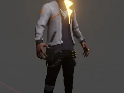 Phoenix - from Valorant - textured and rigged 3D model Low-poly 3D model