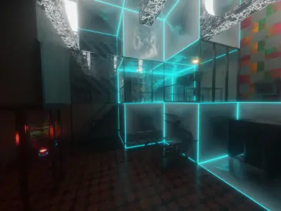 Cyberpunk Science and Education Laboratory Scene 3D model
