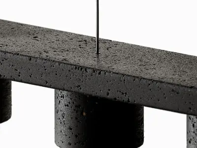 Lava Stone and Aluminum Pendant Light T6 by Buzao 3D model