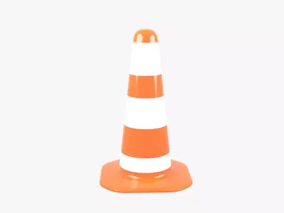 Traffic Cone Road Block Low-poly 3D model