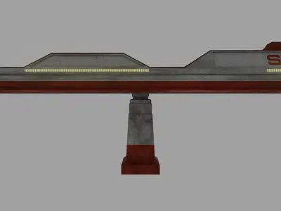 SciFi Bridge Low-poly 3D model