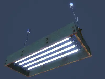 Flood light Low-poly 3D model Top light garages Low-poly 3D model