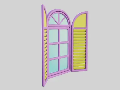 Cartoon Window 22a 3D model