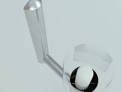 Wall Lamp Single Silver 3 3D model