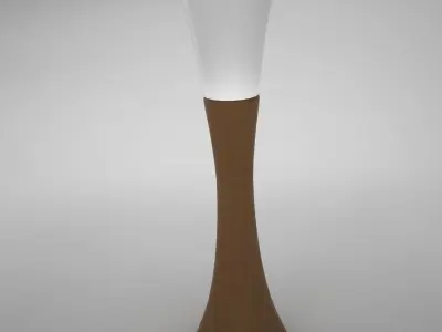 lamp027 wooden floor lamp Low-poly 3D model